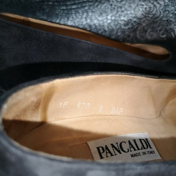 Vintage Authentic PANCALDI Platform Pumps. Black Suede from Late 80s Italy - Picture 9 of 12